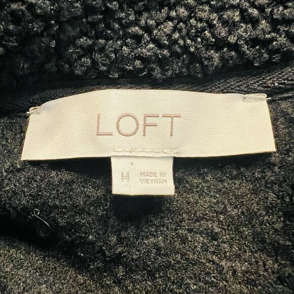 Loft Fair Isle Cozy Sherpa Snap Collar Pullover Sweatshirt Women's Med (A0125) - Picture 5 of 6